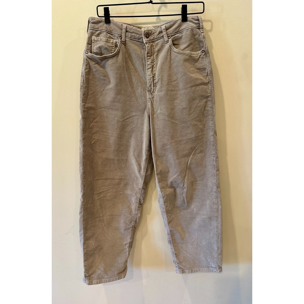 Free People Good Luck Mid-Rise Corduroy Cord Jean Slouchy Tan Size 28 $198